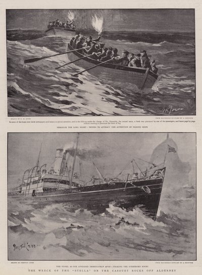 The Wreck of the Stella on the Casquet Rocks off Alderney by George Kingston Jones